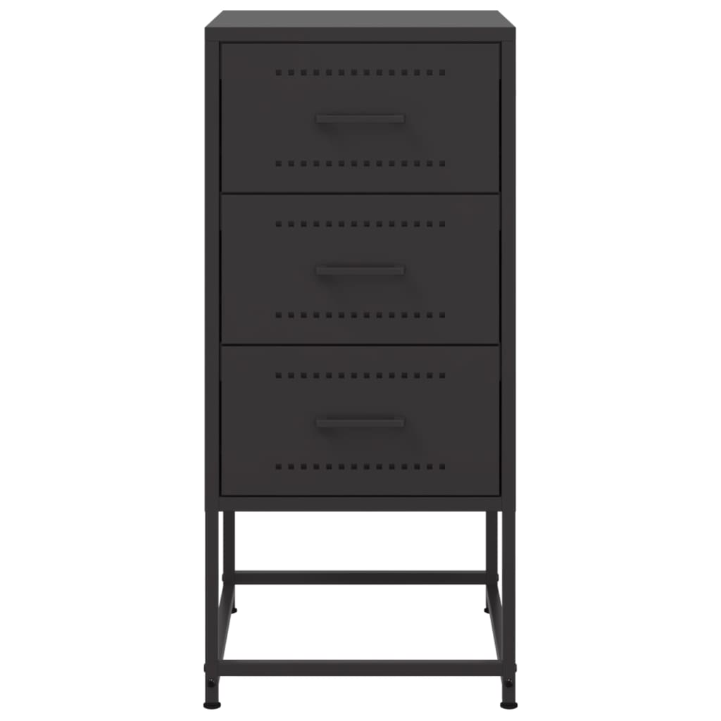 Nachttische 2 Stk. Schwarz 36x39x78 cm Stahl