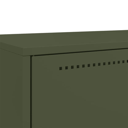 Highboard Olivgrün 68x39x111,5 cm Stahl