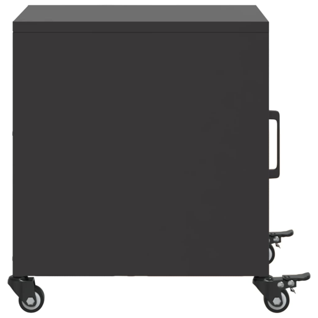 Sengeborde 2 stk Sort 36x39x43,5 cm Stål