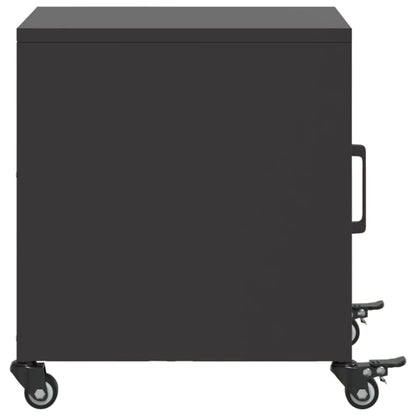 Sengeborde 2 stk Sort 36x39x43,5 cm Stål