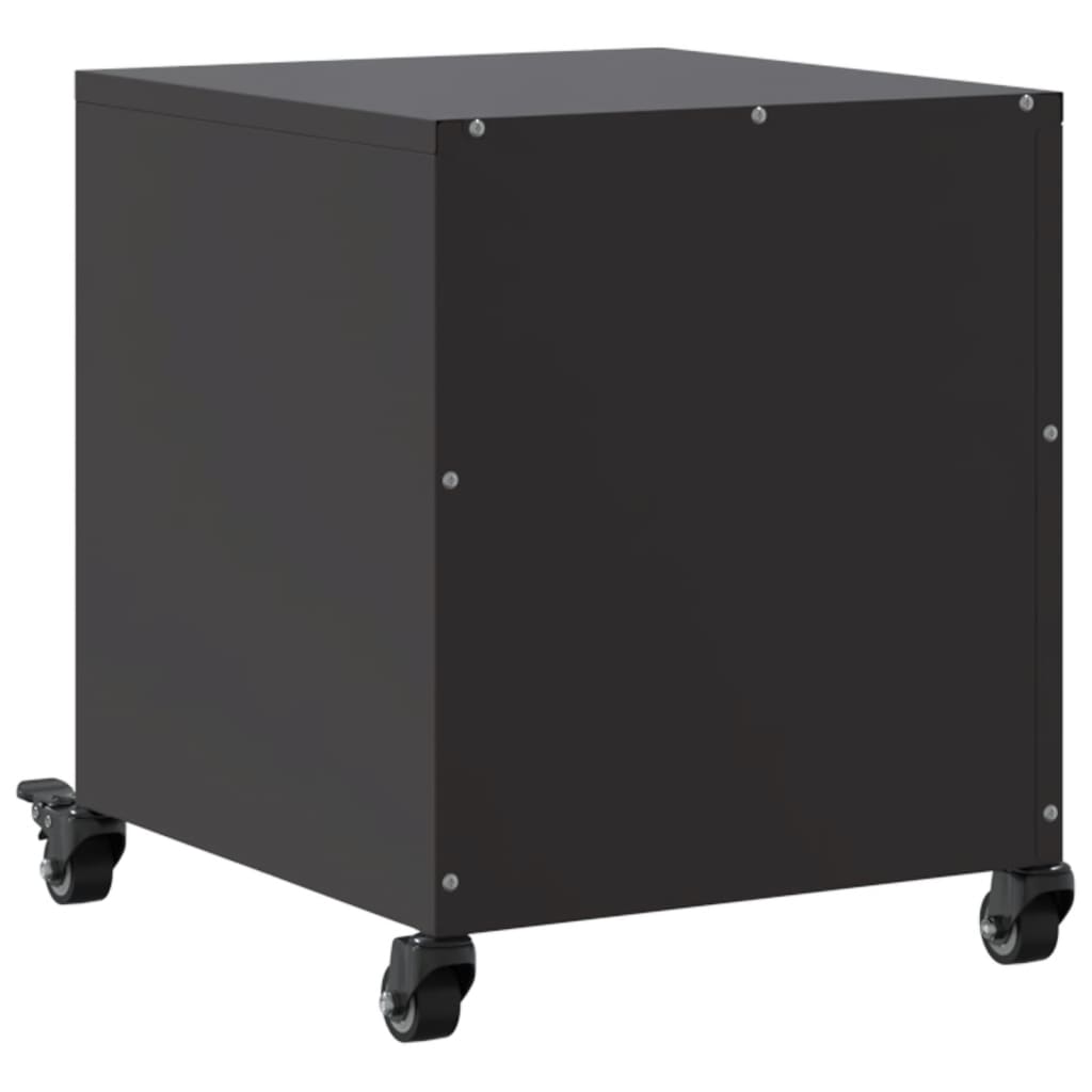 Sengeborde 2 stk Sort 36x39x43,5 cm Stål