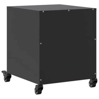 Sengeborde 2 stk Sort 36x39x43,5 cm Stål