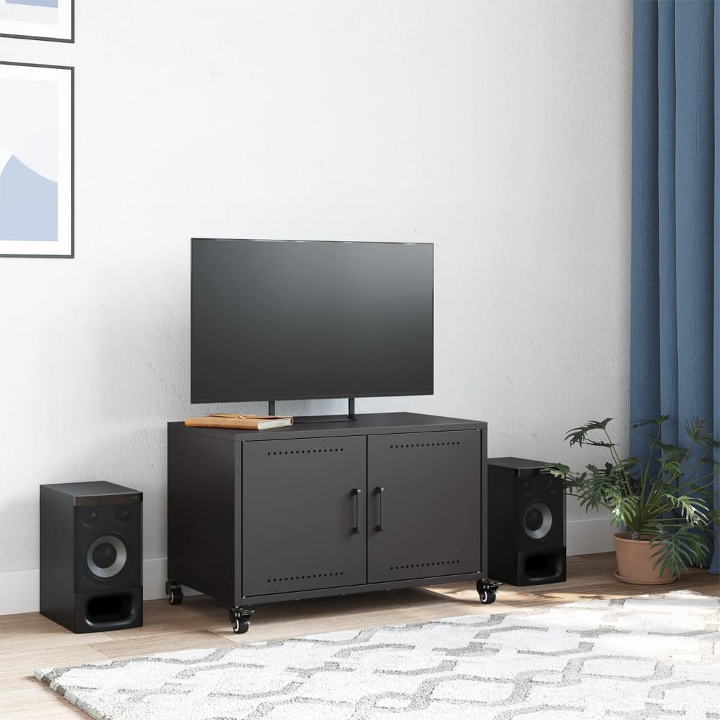 TV-skab Sort 68x39x43,5 cm Stål