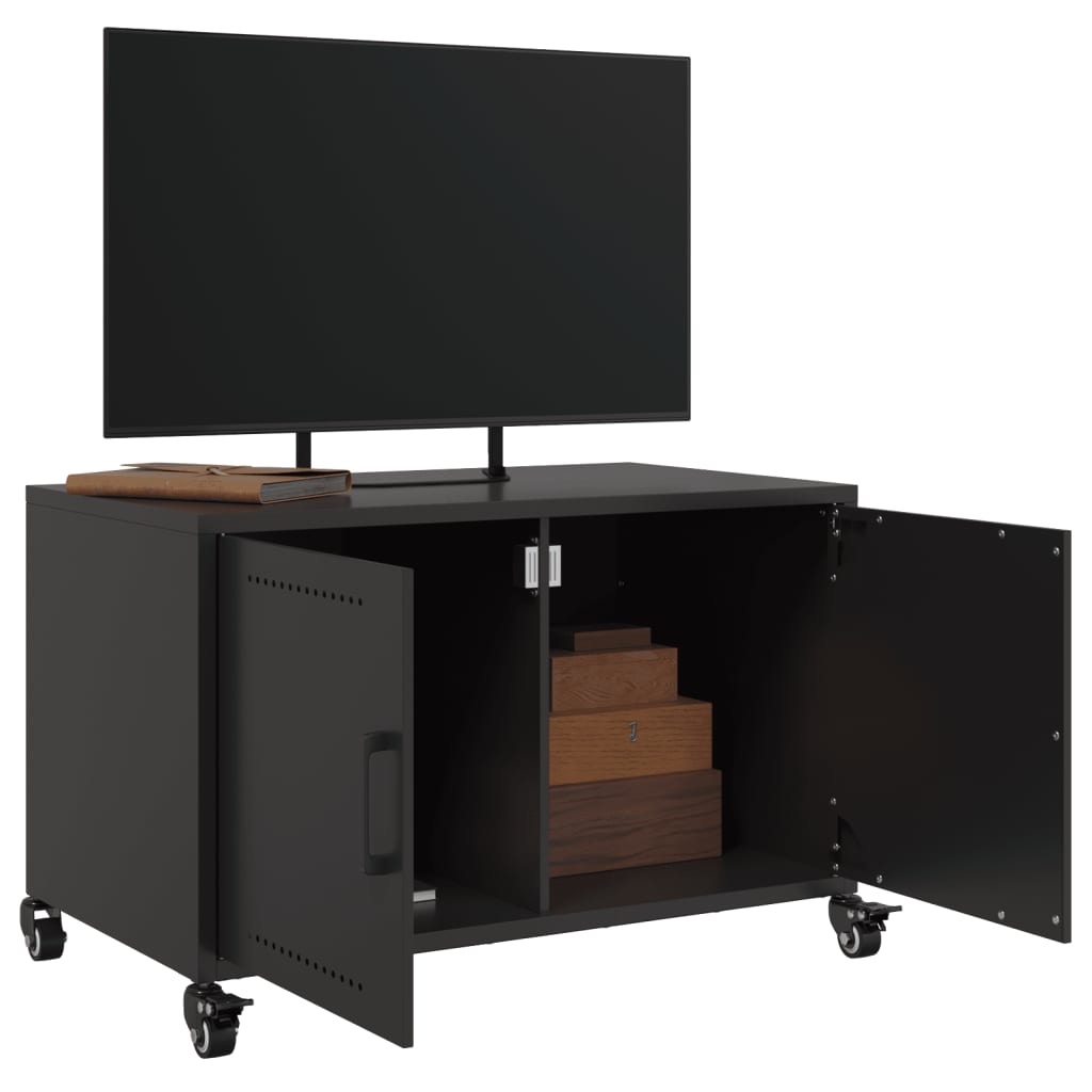 TV-skab Sort 68x39x43,5 cm Stål