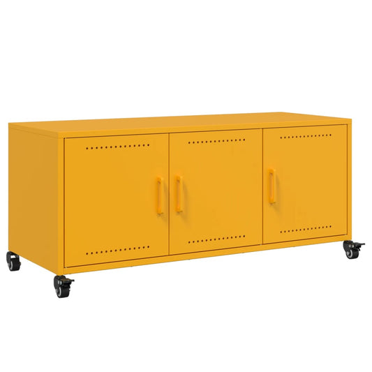TV-skab Sennep Gul 100,5x39x43,5 cm Stål