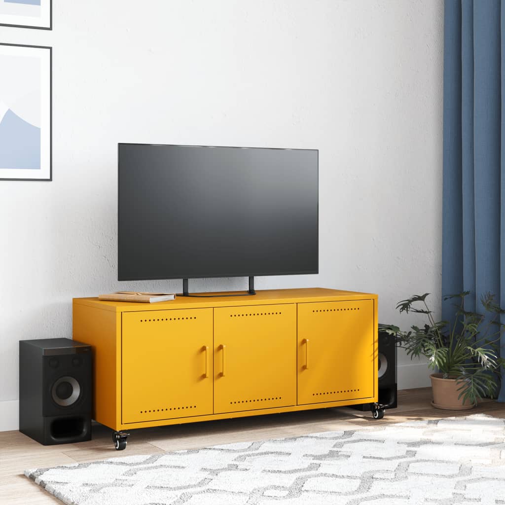 TV-skab Sennep Gul 100,5x39x43,5 cm Stål