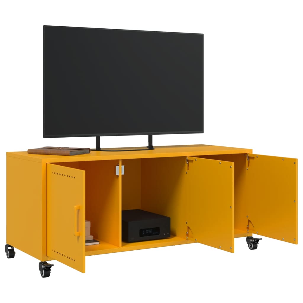 TV-skab Sennep Gul 100,5x39x43,5 cm Stål