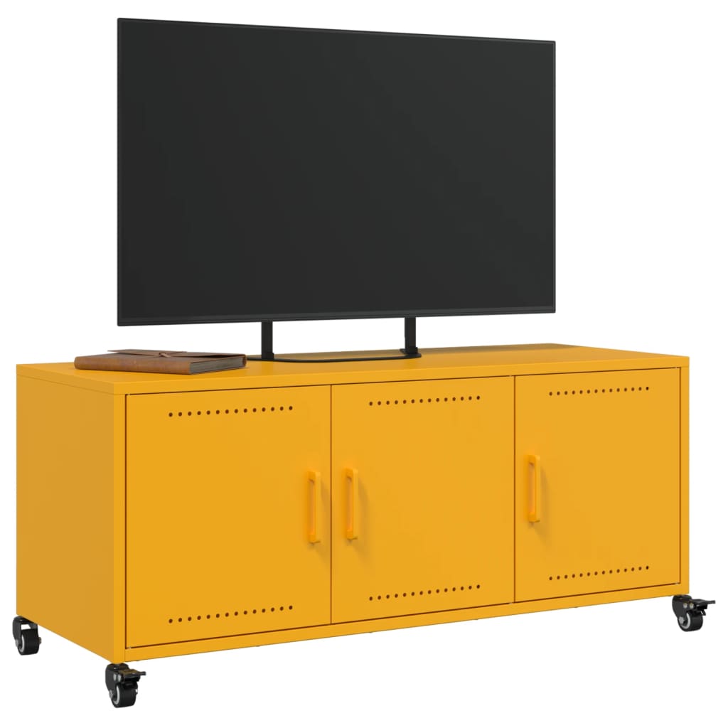 TV-skab Sennep Gul 100,5x39x43,5 cm Stål