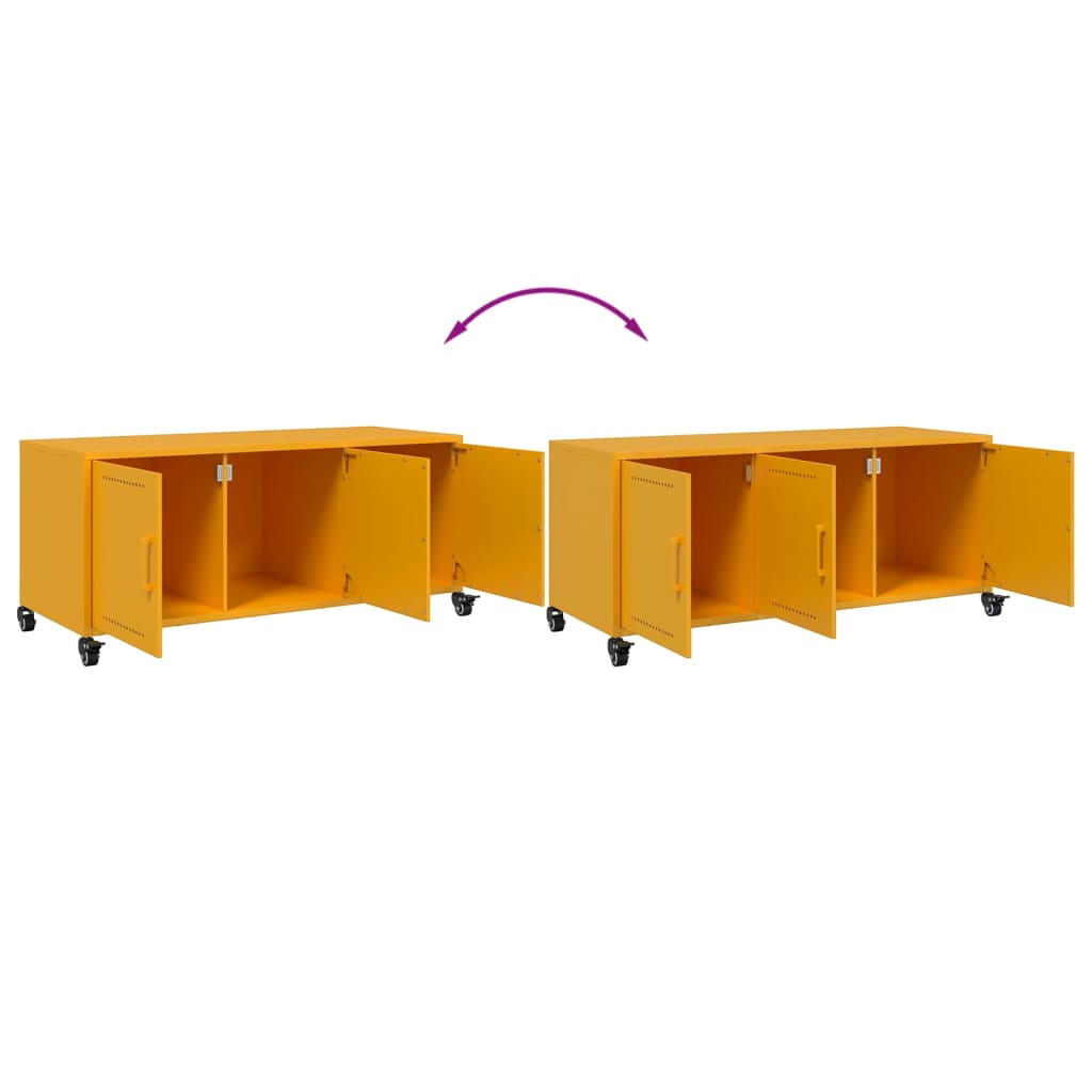 TV-skab Sennep Gul 100,5x39x43,5 cm Stål