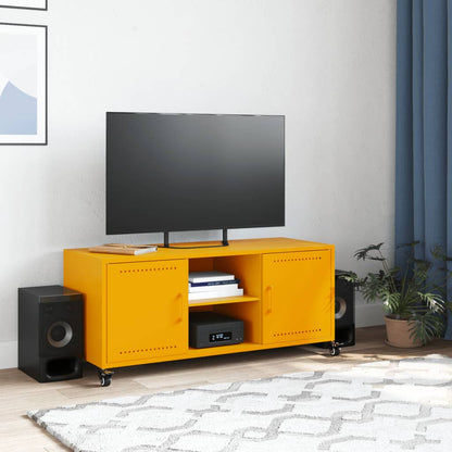TV-skab Sennep Gul 100,5x39x43,5 cm Stål