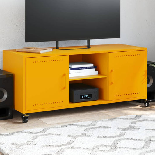 TV-skab Sennep Gul 100,5x39x43,5 cm Stål