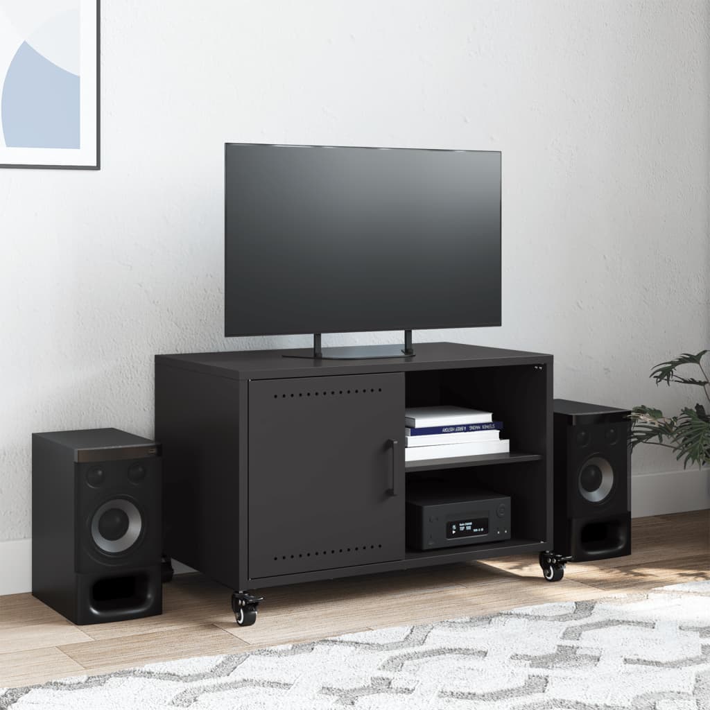 TV-skab Sort 68x39x43,5 cm Stål