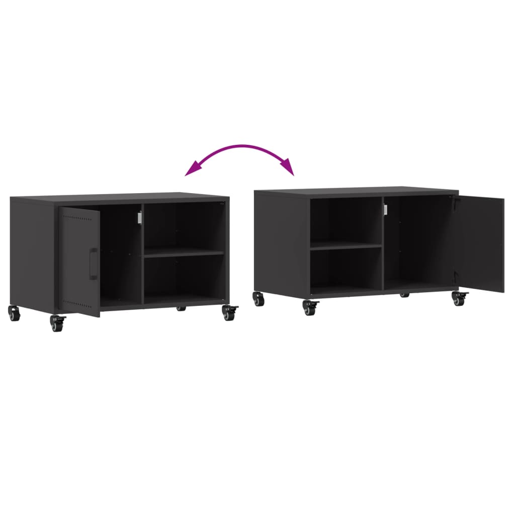 TV-skab Sort 68x39x43,5 cm Stål