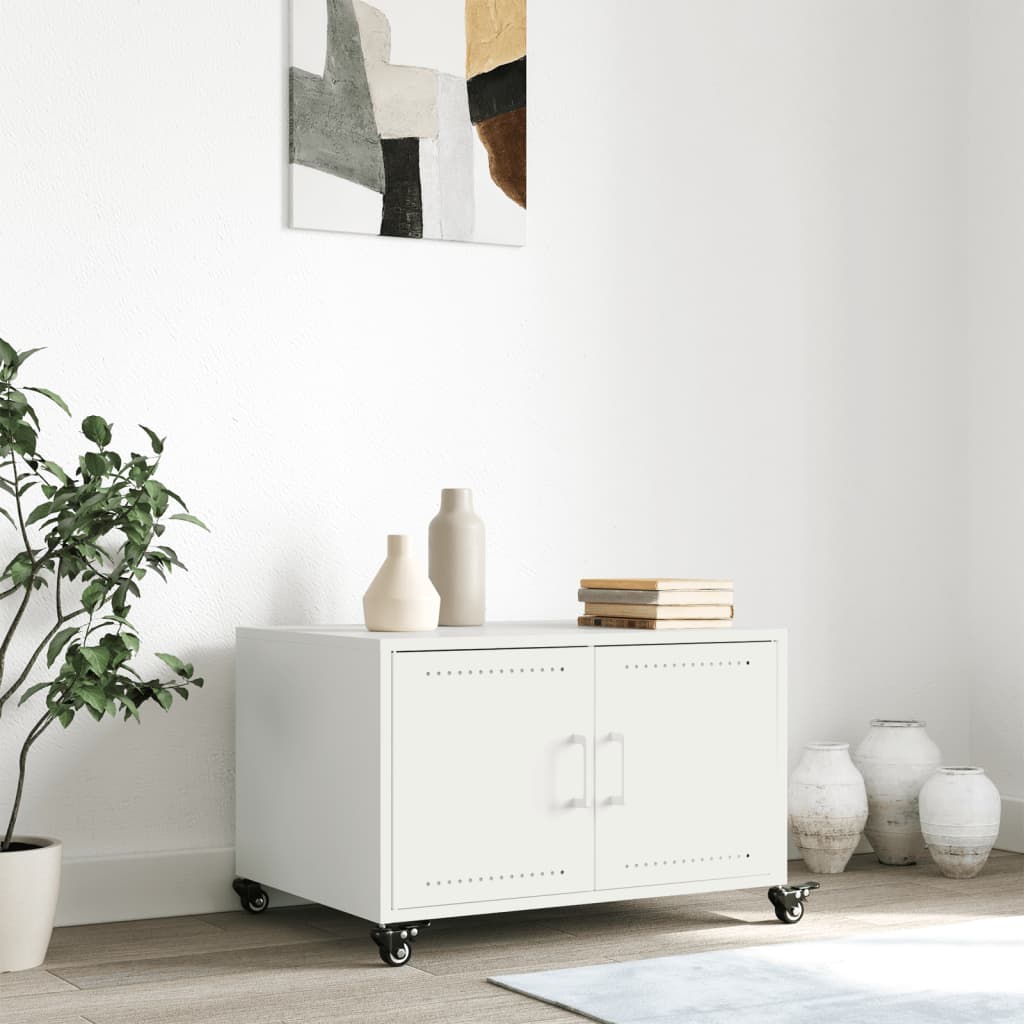 Sofabord Hvid 68x50x43,5 cm Stål
