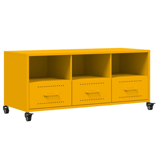 TV-skab Sennep Gul 100,5x39x43,5 cm Stål