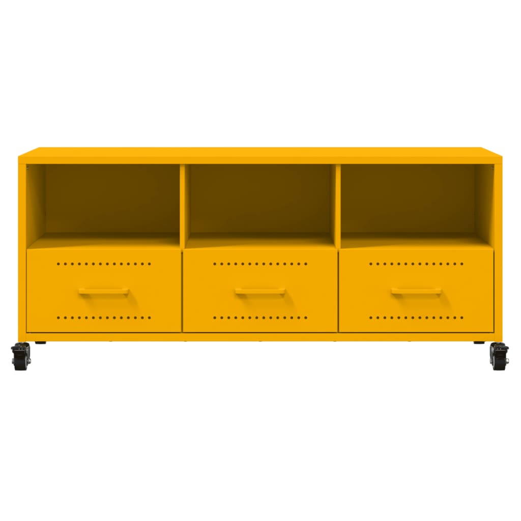TV-skab Sennep Gul 100,5x39x43,5 cm Stål