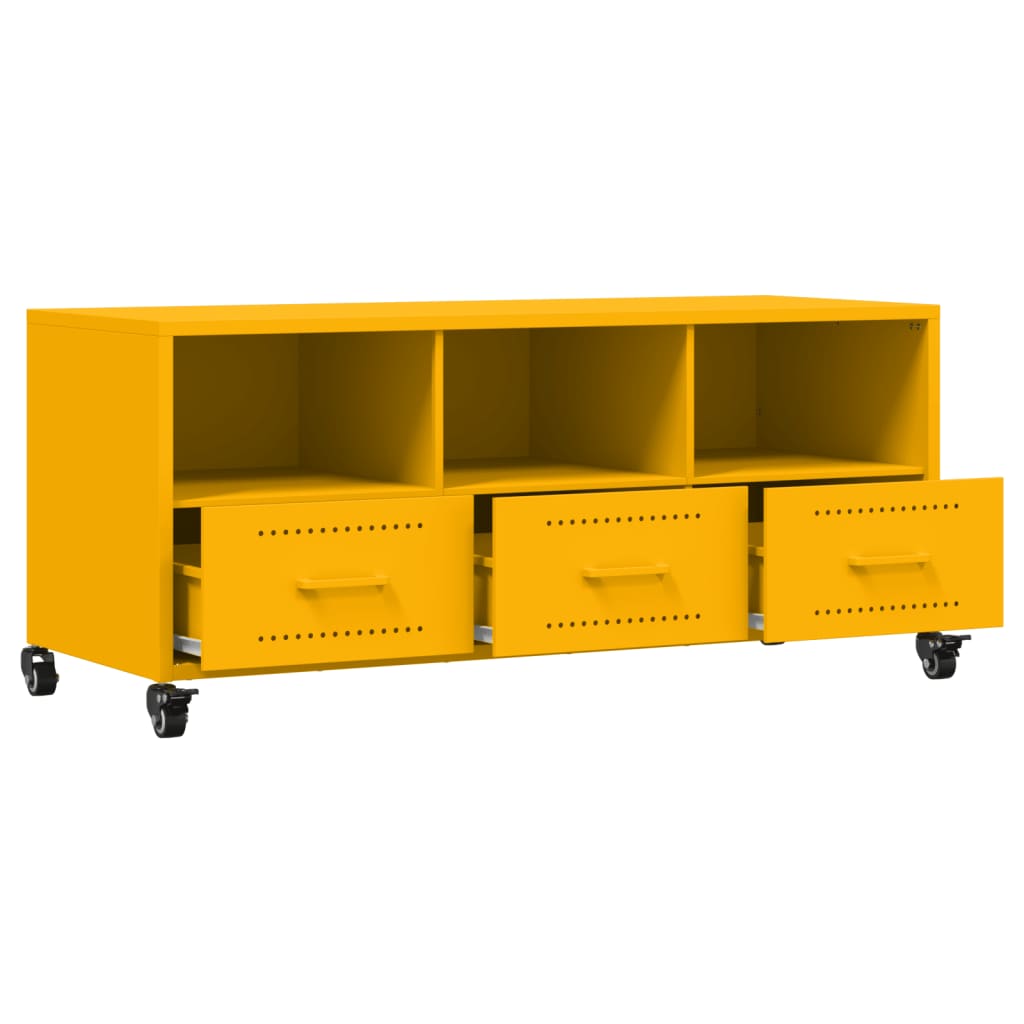 TV-skab Sennep Gul 100,5x39x43,5 cm Stål