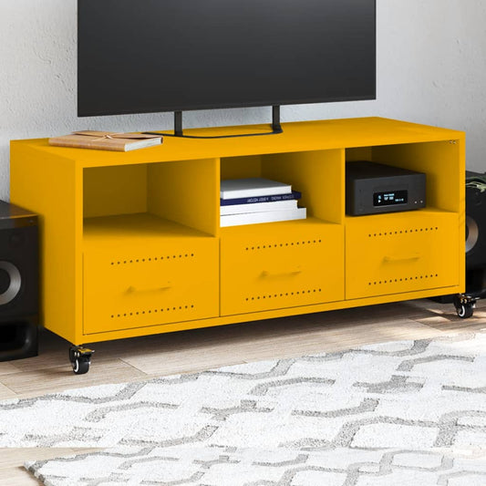 TV-skab Sennep Gul 100,5x39x43,5 cm Stål