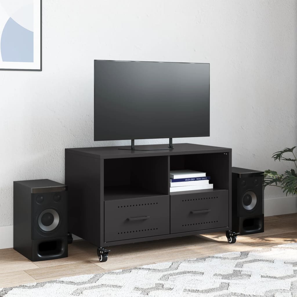 TV-skab Sort 68x39x43,5 cm Stål