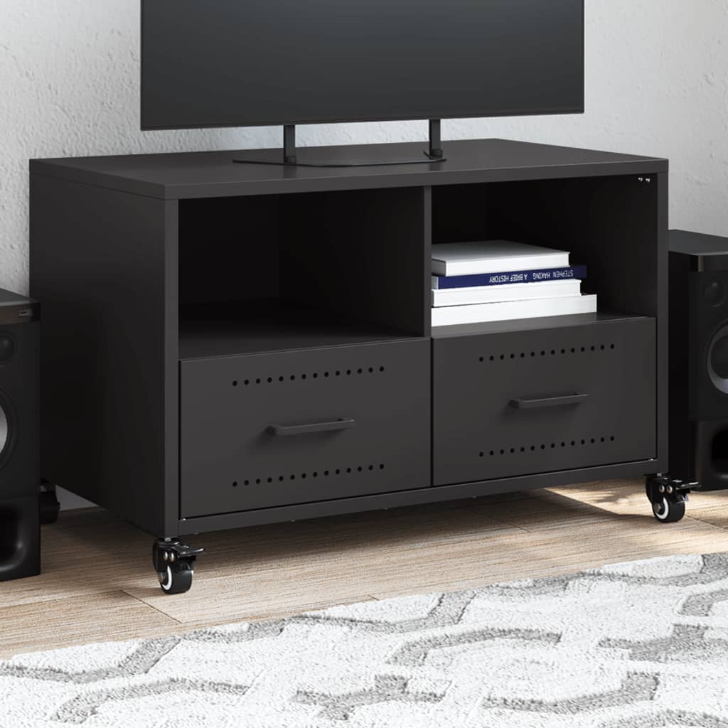 TV-skab Sort 68x39x43,5 cm Stål