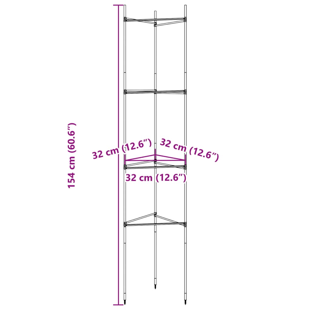 Tomatenkäfig 2 Stk. 154 cm Stahl und PP