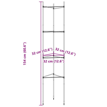 Tomatenkäfig 2 Stk. 154 cm Stahl und PP