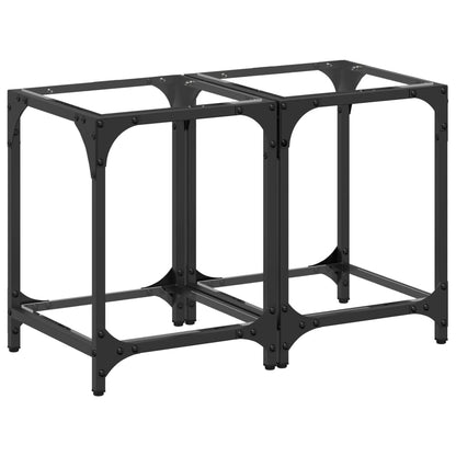 Sofaborde med glasplade 2 stk Transparent 30x30x40 cm stål