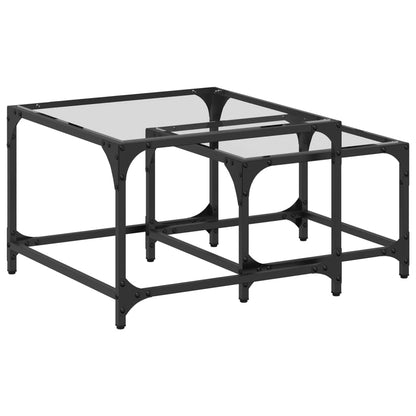 Redeborde 2 stk med glasplade Transparent Stål
