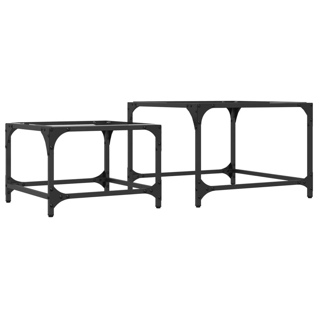 Redeborde 2 stk med glasplade Transparent Stål