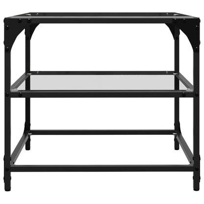 Sofaborde med glasplader 2 stk Transparent 50x50x45cm stål