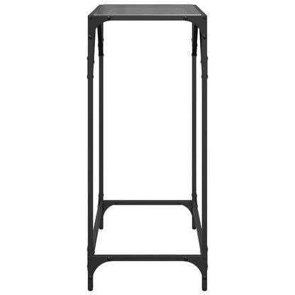 Konsolentisch mit Glasplatte Schwarz 60x35x81 cm Stahl