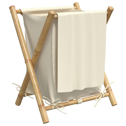 Vasketøjskurv Cremehvid 45x55x63,5 cm Bambus