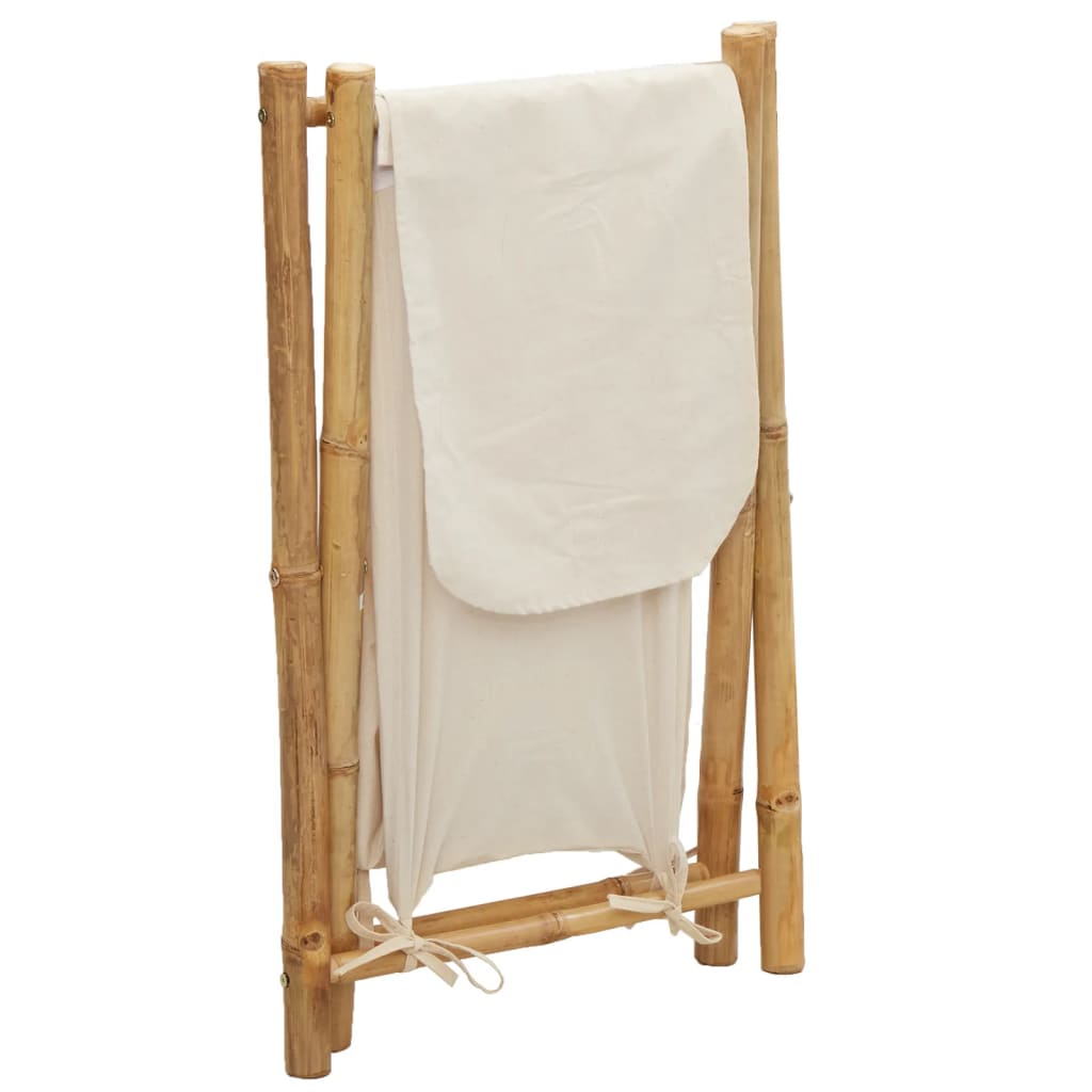 Vasketøjskurv Cremehvid 45x55x63,5 cm Bambus
