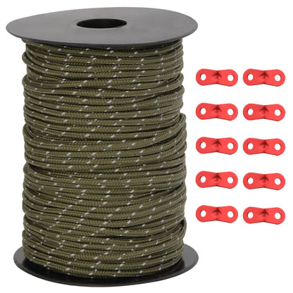 Teltreb Reflekterende med rebstrammere 50 m 3 mm