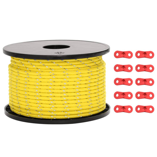 Teltreb Reflekterende med rebstrammere 50 m 5 mm