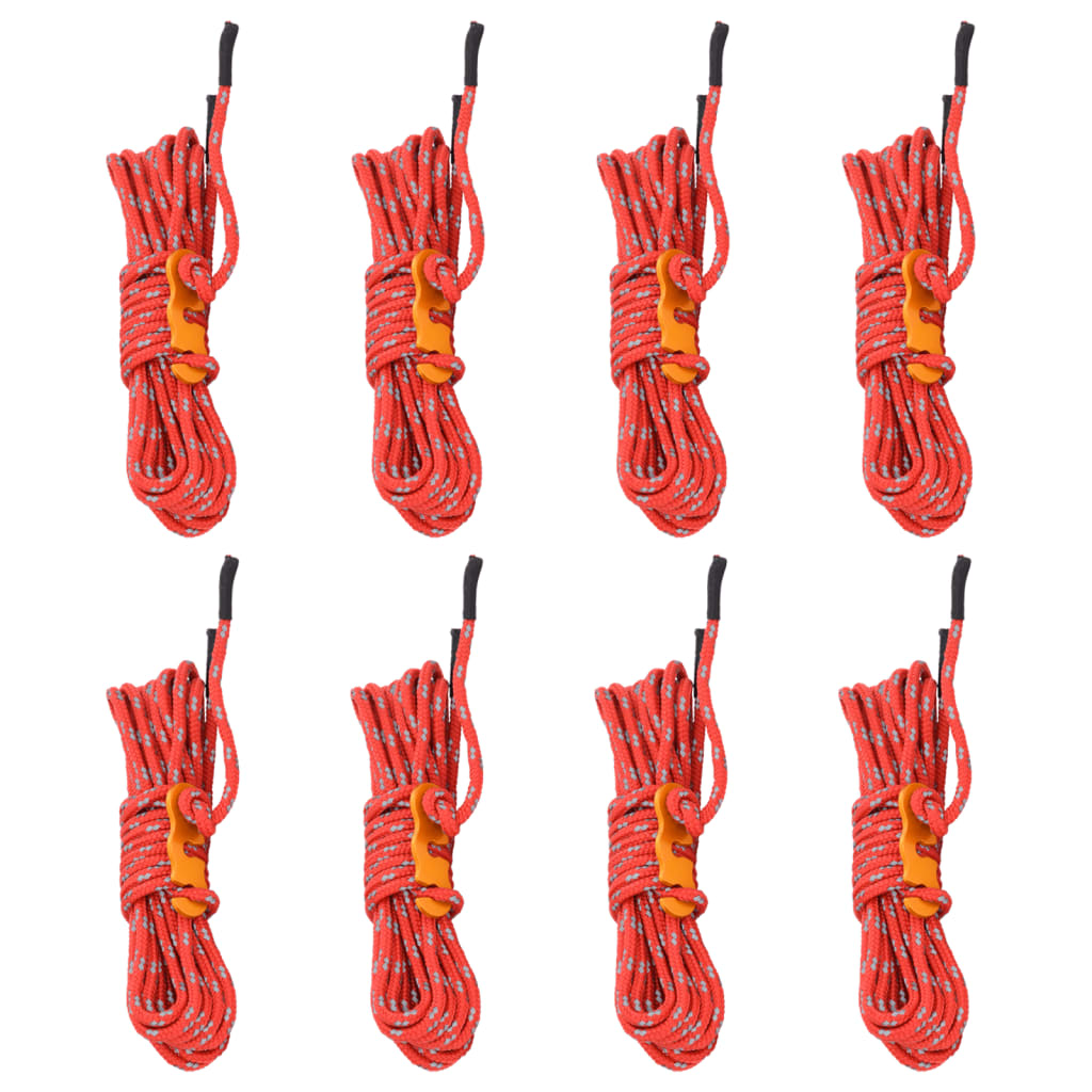 Teltreb med rebstrammere 8 stk. Reflekterende 4 m 4 mm