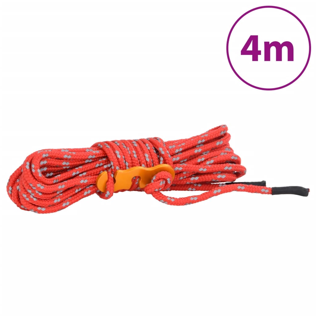 Teltreb med rebstrammere 8 stk. Reflekterende 4 m 4 mm