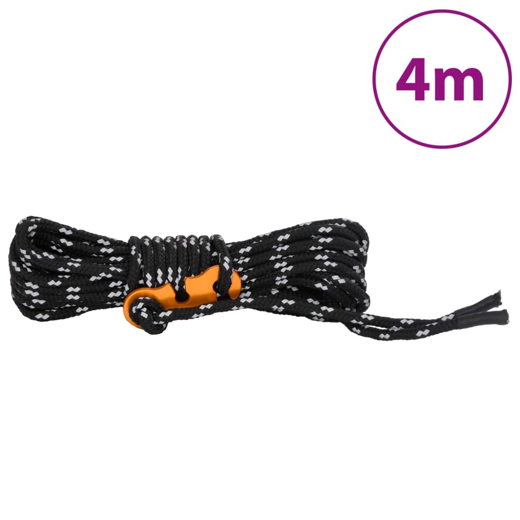 Teltreb med rebstrammere 8 stk. Reflekterende 4 m 4 mm