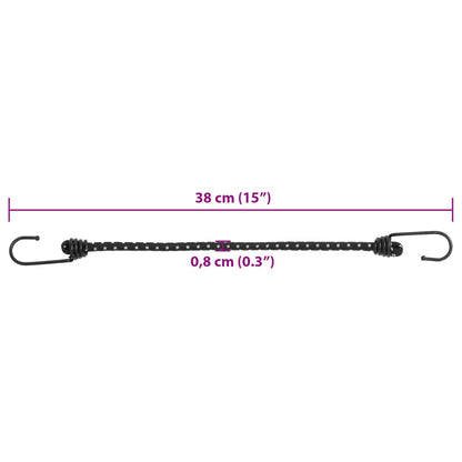 Gummiseile Reflektierend mit Haken 10 Stk. 38 cm