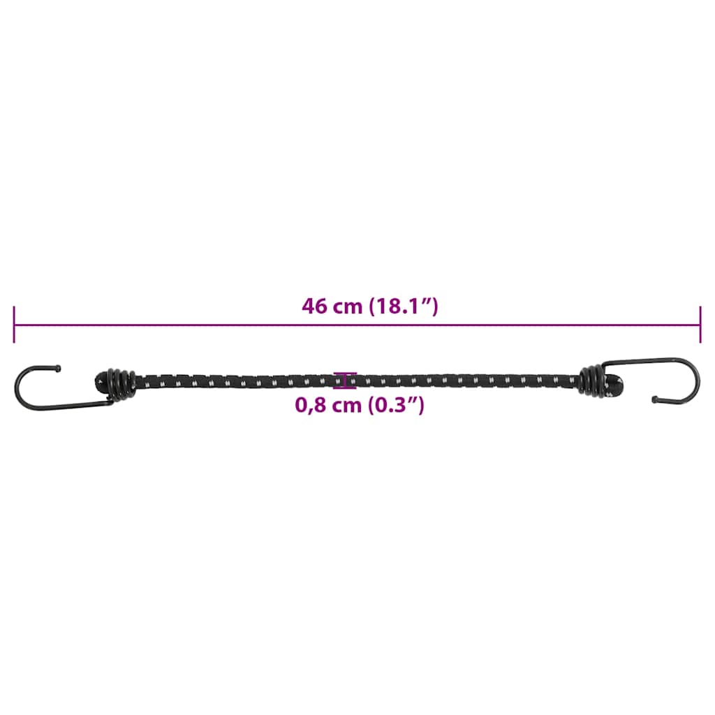 Gummiseile Reflektierend mit Haken 10 Stk. 46 cm