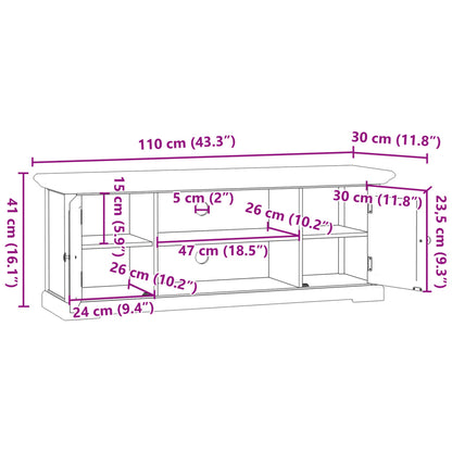 TV-skab Hvid 110x30x41 cm Træ Materiale