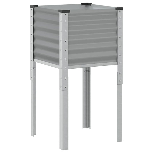 Pflanzkübel Grau 45x45x88 cm Stahl