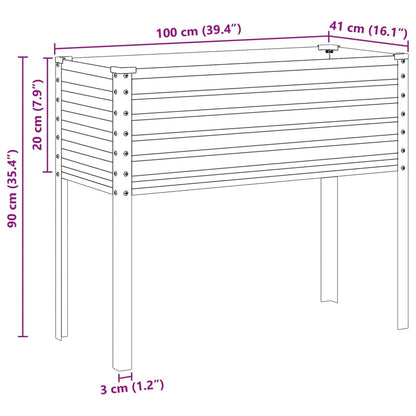 Pflanzkübel Grün 100x45x90 cm Stahl