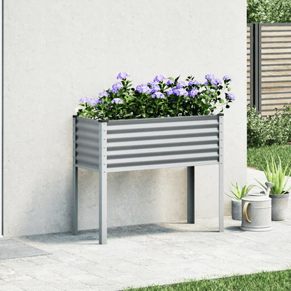 Pflanzkübel Grau 100x45x90 cm Stahl