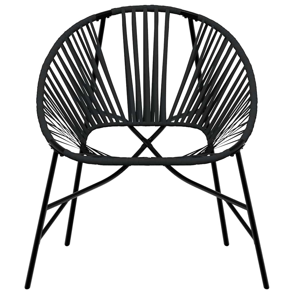 Gartenstuhl in Ei-Form Schwarz Poly Rattan