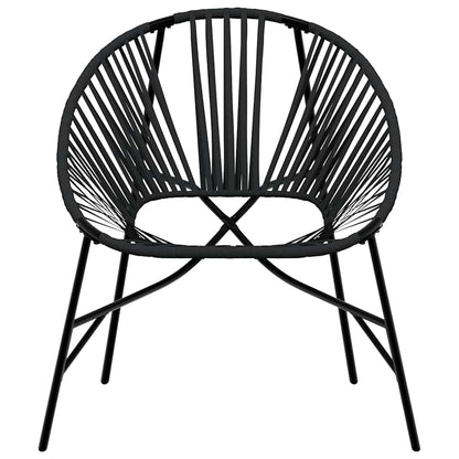 Gartenstuhl in Ei-Form Schwarz Poly Rattan