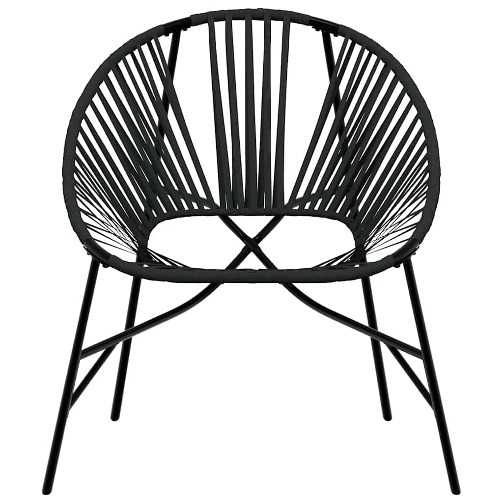 Gartenstuhl-Set 3-tlg. Schwarz Poly Rattan