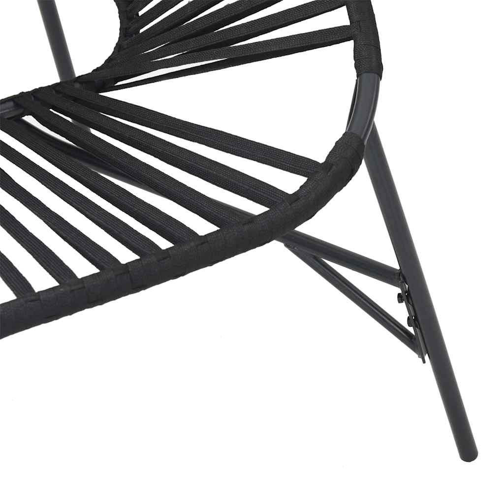 Gartenstuhl-Set 3-tlg. Schwarz Poly Rattan