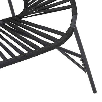 Gartenstuhl-Set 3-tlg. Schwarz Poly Rattan