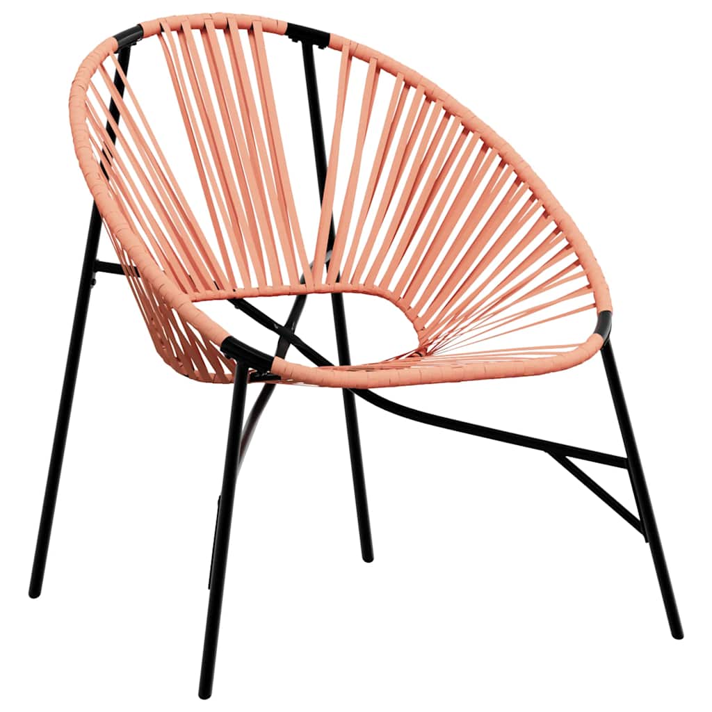 Gartenstuhl-Set 3-tlg. Schwarz und Orange Poly Rattan